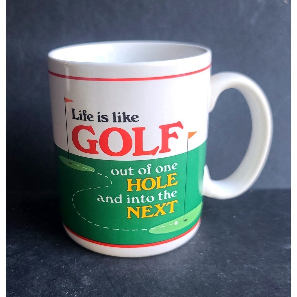 Life is Like Golf Papel Freelance The Golf Club Ceramic Coffee Mug White Green